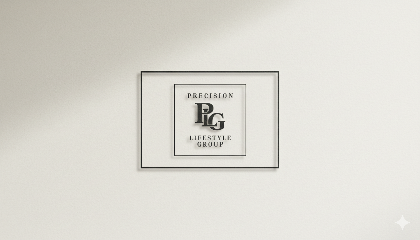 Precision Lifestyle Group office wall with logo